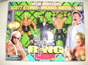 WCW Wrestling Figuren Set Scott Steiner Michael Buffer DDP Ring Announcer