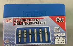 BGS Glühkerzen-Gelenkeinsätze Set 6-teilig 8-16mm